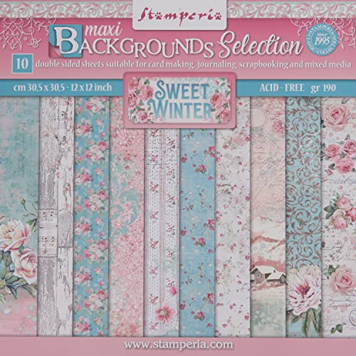 Scrapbooking Pad 10 sheets cm 30,5x30,5 (12x12) Maxi Background selection - Sweet winter