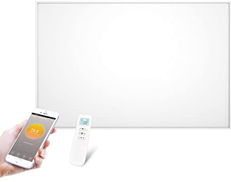 Infrarotheizung mit Thermostat | Fernbedienung und App Steuerung | BLANK 900W (120,5 x 75,5cm) | Infrarotheizkörper Elektroheizung Wandheizung Heizkörper elektrische Heizung Infrarot Heizpaneel