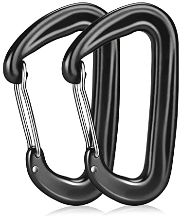 Mosqueton 12KN Clips de Mosquetón, Mosquetones de Bloqueo, Mosqueton Aluminio de Alta Resistencia para Senderismo, Camping