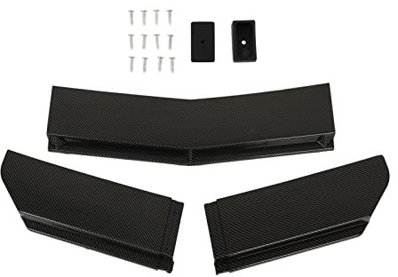 Kit Corpo Labbro Auto 5 Pezzi, Kit Splitter Spoiler Paraurti Anteriore Universale da 110 a 140 Cm per la Modifica Dell'auto (stile fibra di carbonio)