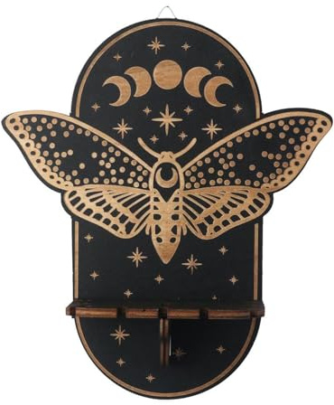 gifthub Lovely Wall Stand Wooden Crystal Stand Wall Hanging Display Stand,Aspen Crystal Shelf Display,Decorative Wooden Wall Shelving,Stone Storage Rack(Butterfly)