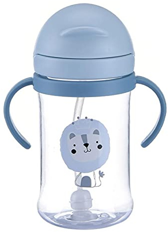Zuasdvnk - Trinklernbecher für Kinder, 2-in-1, 100 % wasserdicht, auslaufsicher, leicht zu öffnen, 400 ml