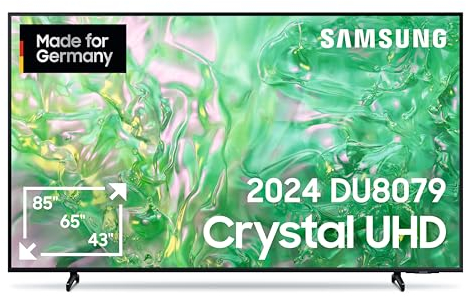 Samsung Crystal UHD 4K DU8079 Fernseher 43 Zoll, Samsung TV mit Dynamic Crystal Color, 4K Upscaling, AirSlim Design, Smart TV, GU43DU8079UXZG, Deutsches Modell [2024]