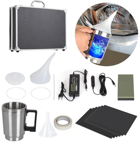 QUNNIE Scheinwerfer Aufbereitung Kit,Scheinwerfer Reparatur Set,Auto Scheinwerfer Reparatur Politur Set für Vergilbung, Kratzer, Unschärfe, Risse(Keine Flüssigkeit)