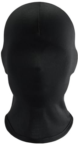 Black Full Face Mask Halloween Mask Faceless Skin Zentai Hood Masks Full Head Cover Spandex Masks Morph Face Cover for Unisex Adult Men Women Halloween Dress Up Party Costume Cosplay