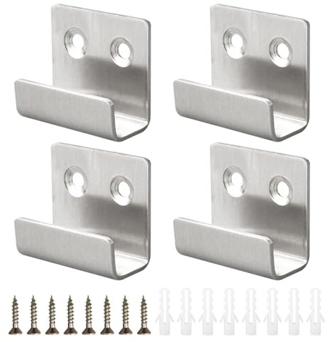 Confezione Da 4 Ganci In Acciaio Inox, Ganci Per Appendere Oggetti, Staffe Per Montaggio Specchio, Strumenti Per Appendere Cornici, Ganci Per Attaccare Oggetti