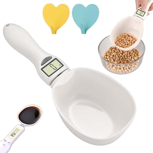 Syeefula Digital Measuring Spoon Scale, 800g/0.1g High Precision, LCD Screen, 5 Measurement Units, Adjustable, Pet Food & Cooking, 23cm x 9.2cm x 5cm