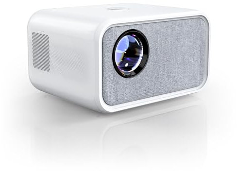 [Buit-in Apps & Auto Keystone] Smart Projector 18000 Lumen Native 1080P Full HD Support 4K, WiFi 6 & Bluetooth, Auto Keystone & Electric Focus, Outdoor Home Cinema Projector for Laptop, PC, Smartphone