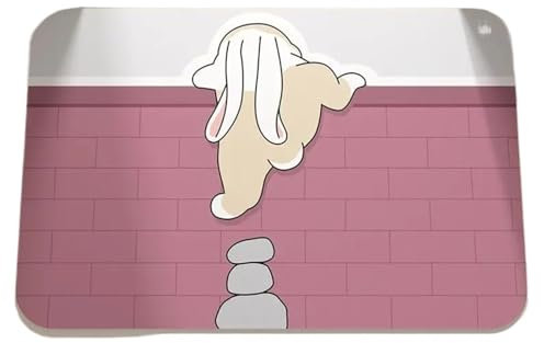 Cartoon Bathroom Soft Diatomaceous Mud Floor Mat, Bathroom Absorbent Foot Mat, Toilet Sink, Bedroom Mat, Carpet(Pink)