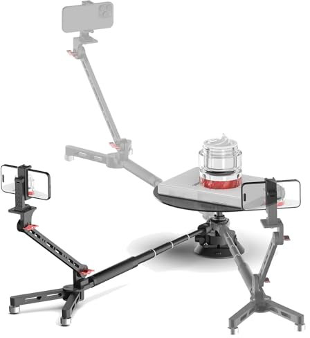 110 cm utdragbar roterande kameraskena, 360-graders professionell fotografi-snurrplatta, fotografisk kamerarotator för produktfotografi