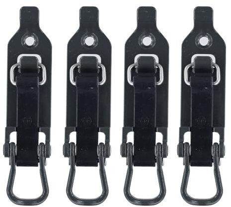 Morsetto porta pala da 4 pezzi Morsetti in gomma metallica a sgancio rapido Accessori for auto Kit di montaggio porta ascia for portapacchi for rimorchio camion Supporto Vanga per Tetto(Black)