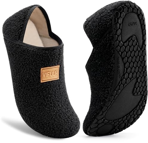 VIFUUR House Slippers for Women Men Fuzzy Barefoot Slipper Socks