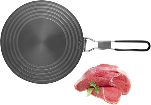 Plaque d'adaptation à induction, 28 cm, avec poignée pliable et revêtement antiadhésif, ne change pas de couleur après utilisation, adaptateur à induction pour cafetières, ustensiles de cuisine et