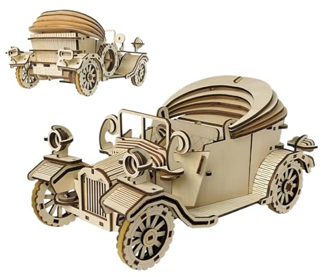 de Madera 3D para Coche - Kit Modelo clásico, Juguete de construcción de Bricolaje | Artesanía mecánica Artesanal, Proyecto de Montaje detallado, Creativo, Regalo Educativo