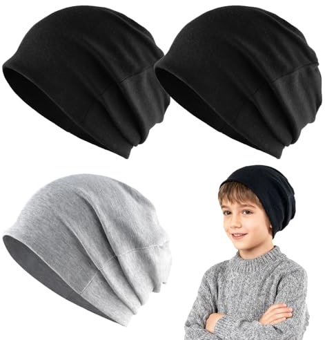 MIVAIUN 3 Pieces Kids Winter Hat Children's Boys' and Girls' Pure Cotton Beanie,Toddler Warm Caps Beanies Winter Cap for 2-10 Years Children Outdoor Sports Ski Running(3 PCS)