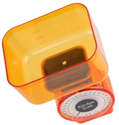 IMUSINICE Bilancia da Cucina Meccanica Portatile in Plastico Arancia Grande Contenitore, per Pesare Alimenti e Preparare Cibi per Ragazzo Ragazza e Cucina Colore Casuale