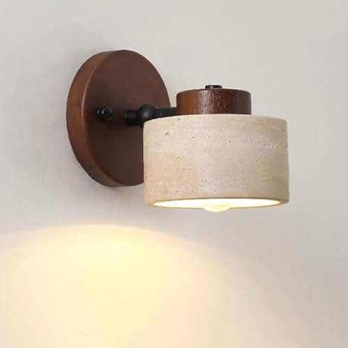 Creative justerbar vinkel vägglampa, vintage bondgårdsstil, E26 ljuskälla gul travertin, vardagsrum sängbord balkong dekoration ljusarmaturer