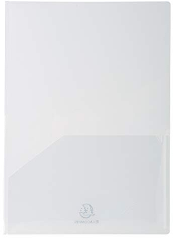 Exacompta - Réf. 3965E - Carton de 20 chemises de présentation double poche en PP souple - pour format A4 double et/ou A3 - dim 23 x 32cm - encoches pour insertion carte de visite - couleur cristal