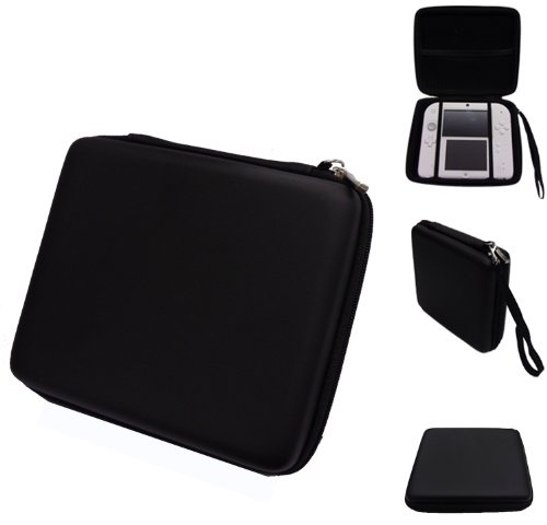 TECHGEAR Schutzhülle für Nintendo 2DS, für Transport und Aufbewahrung, Platz für Nintendo 2DS + Spiele + Zubehör - Schwarz