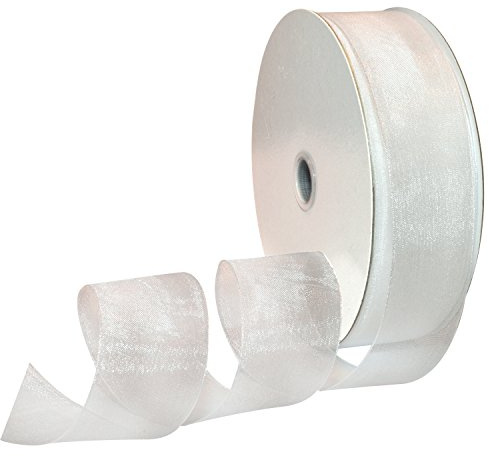 Morex Ribbon 91809/100-601 Organdy Nylon Ribbon, 1 1/2-Inch by 100-Yard, White