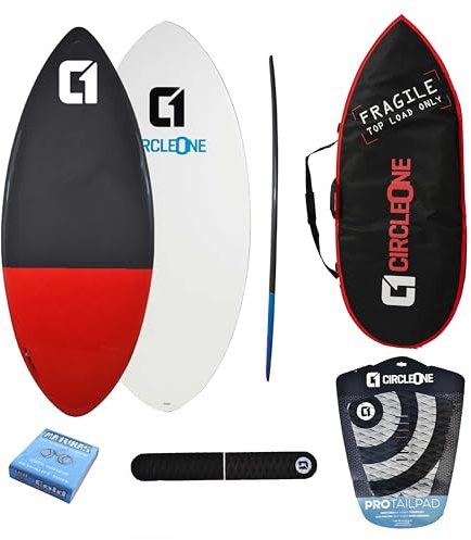 50inch Epoxy+Fibreglass EPS Skimboard Package – Bag, Wax, Tailpad & Archbar Included - Red