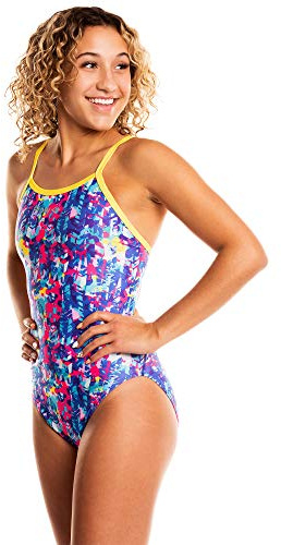 Flow Funky Swimsuits for Girls - Size 23 to 30 One Piece Athletic Swimsuit for Practice and Competition in Ten Swim Suit Designs (Swim Style 26)