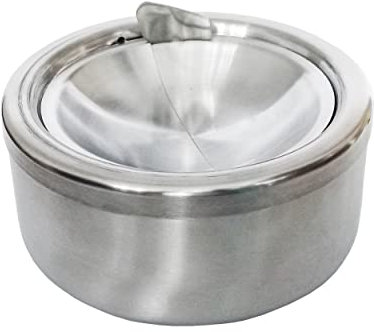KLAPPASCHENBECHER aus Edelstahl Ø12cm Gluttöter Windaschenbecher Aschenbecher 25