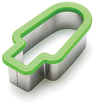 Wassermelonenschneider, kreative Popsicle-Form, Edelstahl, Wassermelonen-Schneideform, Hand-Melonenschneider, DIY-Obst-Werkzeug, Grün, 1 Stück