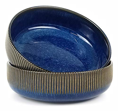 Amslan 2er-set Insalatiera porcellana Ciotola zuppa ceramica ramen grande Ciotola noodle cereali per la colazione Ciotola dessert Ciotola farina d'avena frutta Ciotola da portata 2 * 750ML