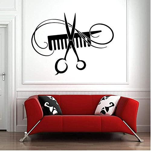Adesivi Murali Strumenti Per Parrucchieri Forbici Pettine Carta Da Parati Impermeabile Camera Da Letto Soggiorno Tv Sfondo Decorazione Murale Art Applique Decorazione Per La Casa 75X57Cm