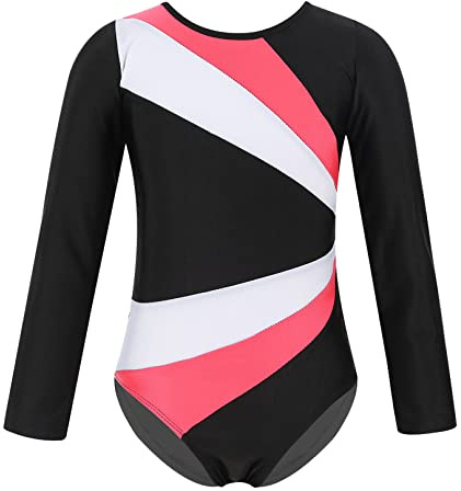SEAUR - Justaucorps pour fille à manches longues - Noir - Sans manches - Danse Ballet Yoga - Vêtements classiques - Maillot de gymnastique