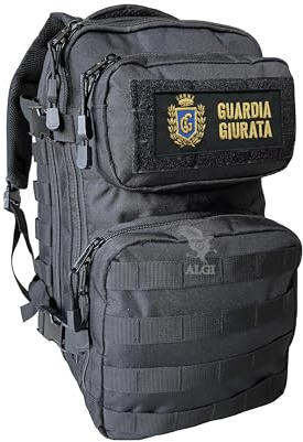 ALGI Zaino Tattico Small 30 Litri Nero GUARDIA GIURATA