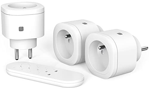 Surnice - Toma de control remoto inalámbrico (3000 W, mando a distancia, programable para decoración de vacaciones, alcance de 40 m, All On/Off, color blanco