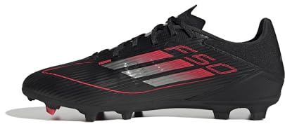 adidas Mixte F50 League Football Boots FG/MG, Core Black/Iron Metallic/Lucid Red, 36 EU