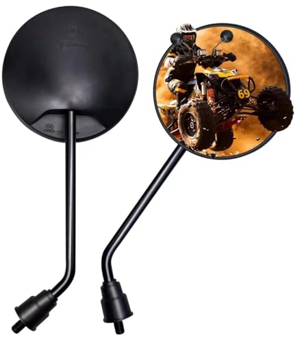 Cretassion Rund Motorrad Spiegel E-Geprüft, 360 Drehbarer Motorrad Rückspiegel, Roller Spiegel M8 Kompatibel mit Scooter, ATV, Moped, Dikt-Bike, E-Bike 2 Stück