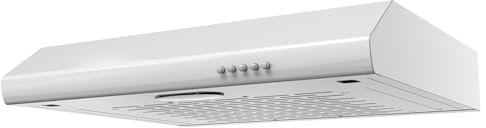 FIREGAS Campana Extractora 60 cm, Extractor Cocina, Campanas Extractoras Cocina, Gran Potencia de Succión, Control Mecánico, 3 Velocidades, Algodón Filtrante,Blanco