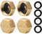 4-Pack 3/4 Inch Brass Hex Furniture Cups – Female Stop Caps for Plumbing, Washing Machines, Radiators, Faucets, Taps, with Hose Washers – Durable Brass Fittings