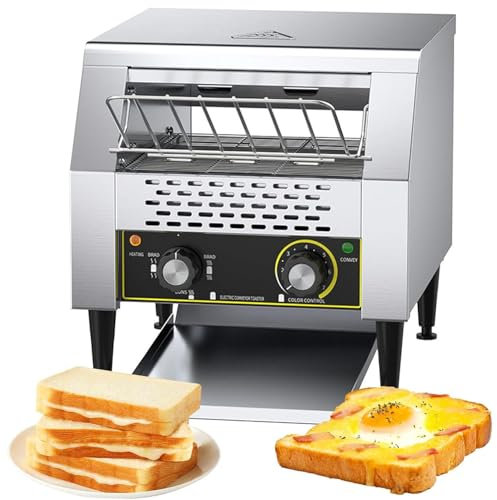 Tostadora Cinta Transportadora Comercial, Máquina Pan Eléctrica, Horno Tostador Plano, Tostadora Profesional 7 Velocidades Con Control Temperatura Para Hacer Muffins, Tostadas,2200w