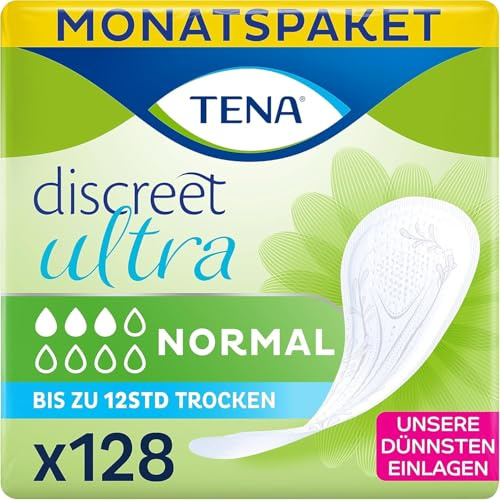Tena Discreet Ultra Pad Normal Incontinence Pads for Women, 8x16p