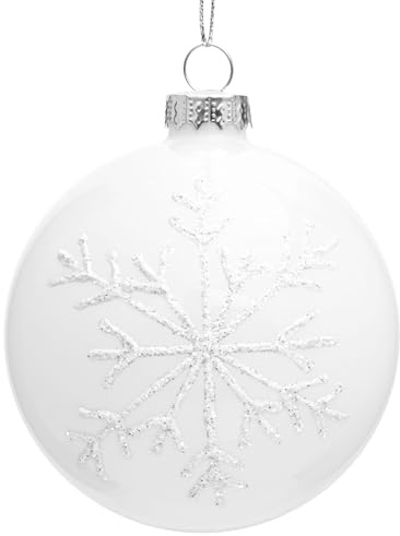 SIKORA Highlights 4er Set ausgefallene Christbaumkugeln besondere Weihnachtskugel Christbaumschmuck aus Glas Weiss 8cm, Farbe | Modell:Modell Aspen Weiss, Höhe in cm:8 cm