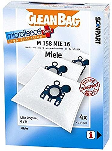 CleanBag M 158 MIE 16 - Bolsas para aspiradoras, 4 bolsas de polvo y 1 filtro