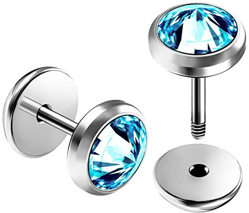 KJM Fashion 2 Stk Chirurgischer 316-l-stahl Fake Plug Piercing Schmuck, Edelstahl, keine Angabe