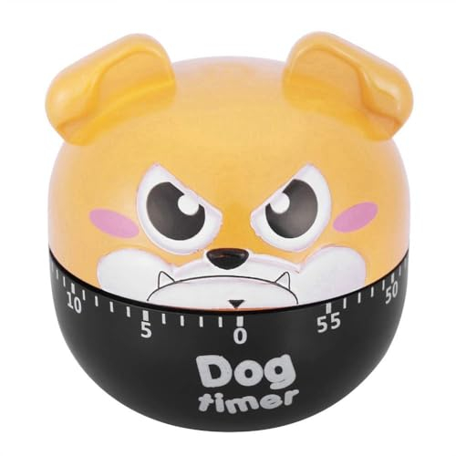 Agatige Mechanical Kitchen Timer, Cute Dog Shaped Wind Up 60 Minutes Manual Countdown Timer Kids Time Management Tools for Cooking Baking Shower Classroom Study Toothbrush