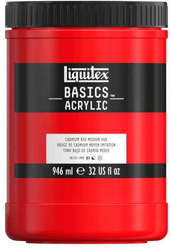 LIQUITEX Basics Acrylic Paint, Cadmium Red Medium Hue, 946 ml Pot