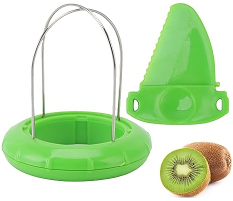 Pwshymi Kiwi Fruit Digging Core Twister, Kiwi Peeler, Portable Stainless Steel Green Kiwi Mango Peeler Fruit Cutter Fruit Peeler Coring Tool Kiwi Cutter Knives Kiwi Fruit Cutter Slicer