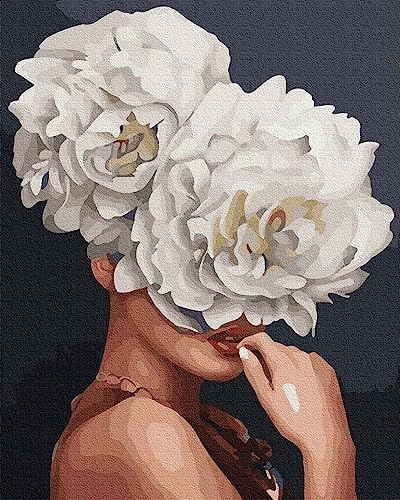 Artnapi Malen nach Zahlen Erwachsene mit Rahmen | DIY Handgemalt | Geheimnisse der Schönheit | Kit für Anfänger und Erwachsene | Set inklusive Acrylfarben & Pinsel | 40x50cm Leinwand | Geschenke