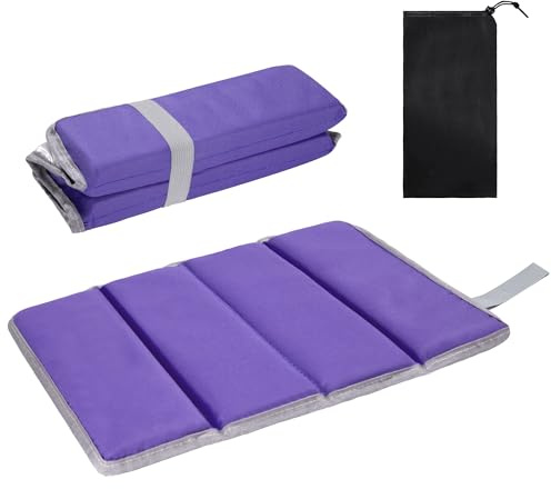 Cuscino di Seduta Pieghevole Tappetino da Seduta Portatile con Borsa di Trasporto Cuscino da Stadio Leggero per Campeggio Parco Picnic Escursionismo (Viola)