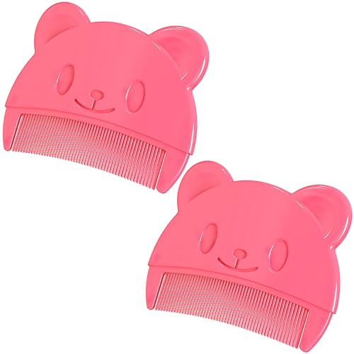 2 Pcs Baby Comb Baby Cradle Cap Comb Baby Hair Brush Toddler Comb Toddler Hair Brush Newborn Hair Brush Cradle Cap Comb (Pink)