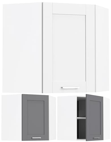 VCM Armoire d'angle Armoire Suspendue Cuisine Landhaus Meuble de Cuisine Colura Armoire d'angle Armoire Suspendue Cuisine Landhaus Meuble de Cuisine Colura Blanc/Anthracite