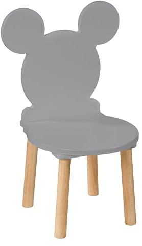 PlayPals Furniture kinderstuhl - holzstühle Kinder für EIN 2-7 Jahre, Toddler Chair - Kindersitzmöbel Stuhl, kindersessel kinderzimmer möbel Maus grau